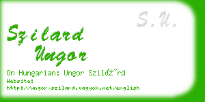 szilard ungor business card